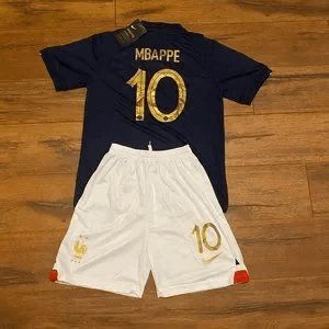 💋💋💋France Mbappe Soccer JERSEY SHORT #10 Set Kids💋💋
